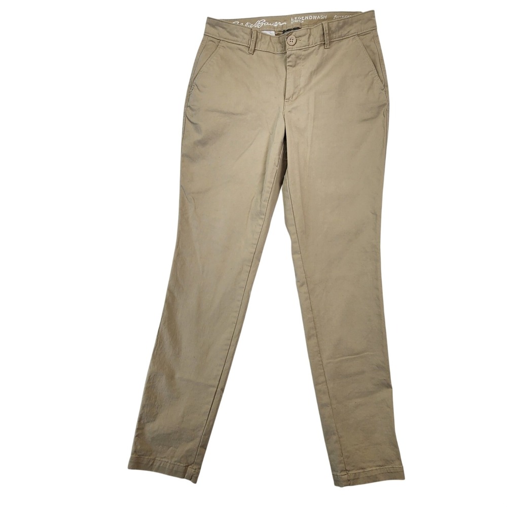 Eddie Bauer 4 Khaki Legendwash Stretch Boyfriend Chino Pants Prep Outdoor Casual - Picture 2 of 11